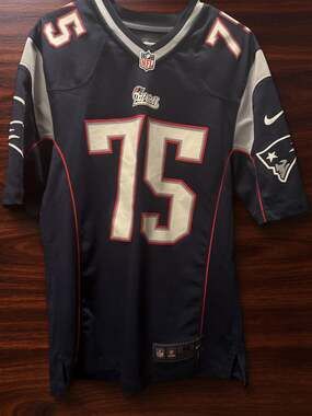 Nike Vince Wilfork New England Patriots #75 Game Jersey Navy Blue Adult Size Med